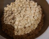 Une image de l'étape 3 de Gratin de Crozets poireaux chorizo comté.