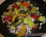 Steamed mussels with colored peppers and feta cheese recipe step 3 photo