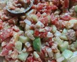 A picture of step 2 of Veg mayo masala club sandwich.