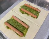Une image de l'étape 4 de Feuilletés de knackis au pesto d'ail des ours, parmesan et pavot bleu.