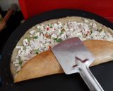 A picture of step 4 of Mogar Moong Dal Healthy Stuffed Dosa.