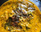 A picture of step 2 of Sprouted moongdhal murungai keerai kadaiyal.