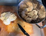 A picture of step 1 of Air Fryer Cauliflower bites (appetizer) or side dish.