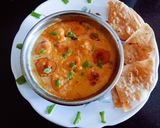 A picture of step 5 of Tasty masaledar Kadhi pakoda with phulka roti for Gujarati dinner.