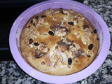 Bizcocho de pasas, nueces y crema de cacao