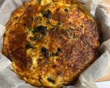 Une image de l'étape 6 de Quiche sans pâte garniture épinards, champignons, lardons, oignons.