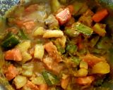 A picture of step 8 of Chana daal with leftover vegetables.