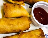 A picture of step 4 of Veg spring rolls.