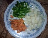 A picture of step 3 of Mix veg pepper masala.
