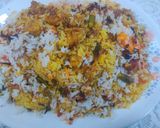 A picture of step 4 of Prawns biryani.