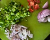 A picture of step 1 of Chola’r Dal or Chana Dal Qeema Curry -for lunch in Thakurbari style.
