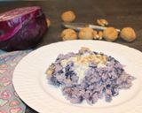 Foto del passaggio 7 della ricetta Risotto con cavolo viola, gorgonzola e noci