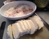 A picture of step 2 of Fried Halloumi Cheese with Caper and Basil Dressing.