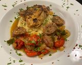 A picture of step 7 of Chicken Scarpariello.