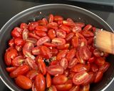 Foto del paso 2 de la receta: Pasta con tomates cherry y gambas