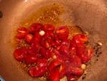Rau dền luộc chấm cà chua om và cà tím mỡ hành bước làm 1 hình