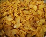 A picture of step 3 of Aloo Bhujiya (Potatoes).