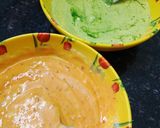 A picture of step 4 of Marble effect dhokla.