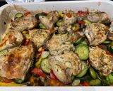 Csirke zöldségágyon recept fázis 4 fotója