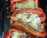 Foto del paso 4 de la receta Pimientos rojos rellenos de queso con huevo