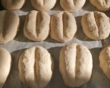 A picture of step 2 of Portuguese rolls.