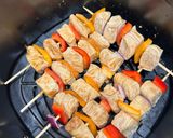 A picture of step 3 of Grilled Vegan Skewers with Tofu Skin and Bell Peppers.