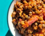 Une image de l'étape 6 de Lentilles aux lardons sauce tomate bio.