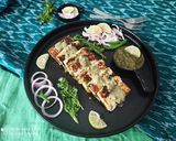 A picture of step 7 of Hariyali Paneer Tikka.