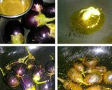 A picture of step 1 of Resturent style curd brinjal.