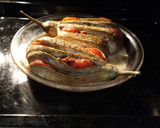 Foto del paso 5 de la receta: Abanico de berenjenas con salsa de tomate, mozzarella y ensalada con melón