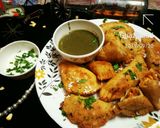 समोसा पिज्जा विद मिंट एंड चीज़ डिप रेसिपी चरण 14 फोटो