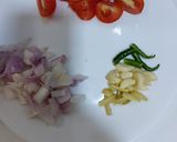 A picture of step 1 of Kadai Paneer.
