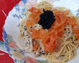 Foto del paso 4 de la receta: Espaguetis con salmón y caviar de algas