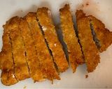 A picture of step 10 of Ton katsu (fried pork).