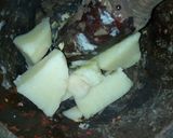 A picture of step 2 of Yam rolls.