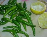 A picture of step 2 of Hari mirch ka Achar.