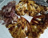 Foto del paso 7 de la receta: "Filete" de coliflor con cebollas salteadas y dip de berenjenas🤨🙄🤔🍆🌰🥦
