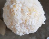 A picture of step 2 of Coconut haystack bites.