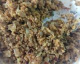 A picture of step 3 of Bitter gourd Staffing Mutton mince.