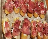 A picture of step 9 of Lentil Salad Crostini with Chevre and Prosciutto.