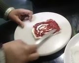 A picture of step 3 of Bread Pinwheel Pizza.