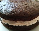A picture of step 13 of Eggless Layered chocolate strawberry orange cake.