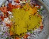 A picture of step 1 of Sindhi Seyal chicken.