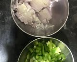 A picture of step 1 of Ghughra Sandwich-Sandwich with Capsicum and onion-no potato sandwich.