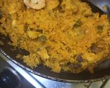 A picture of step 12 of Spanish Paella with Aioli sauce.