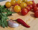 A picture of step 1 of Paccheri ai frutti di mare.