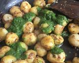 A picture of step 2 of Baby potatoes in coriander curry paste.