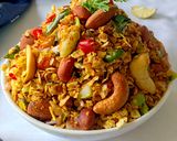 A picture of step 3 of Oats bhel.