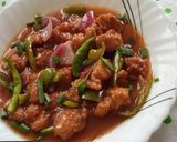 A picture of step 7 of Green chilli Chicken.