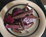 A picture of step 3 of Beet salad with a vinaigrette.